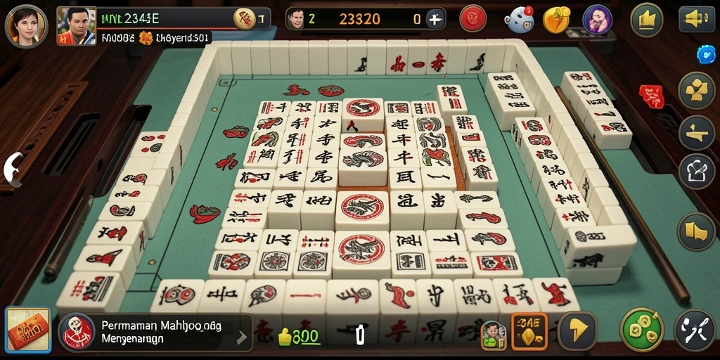 Tampilan gameplay 234E yang seru dan interaktif dalam Mahjong.
