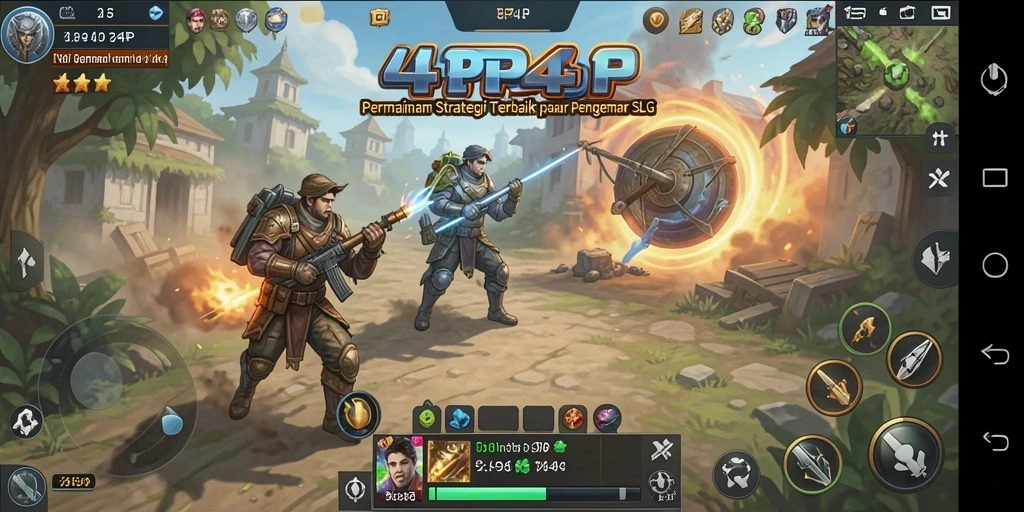 Tampilan gameplay menawan dari 4P4P yang penuh strategi.