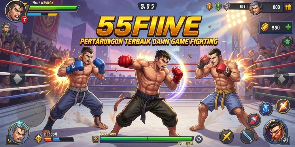 Tampilan aksi mendebarkan dari game Fighting 55FIVE.