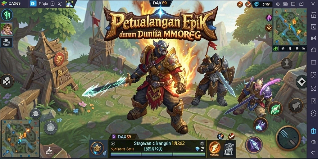 Tampilan gameplay menarik dari DAX69 dalam dunia MMORPG.