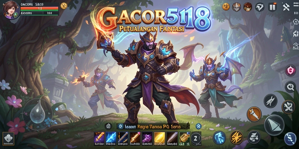 Tampilan gameplay RPG yang mendebarkan dalam GACOR518.