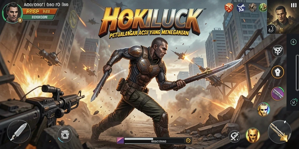 Tangkapan layar HOKILUCK menampilkan aksi mendebarkan dalam pertempuran.