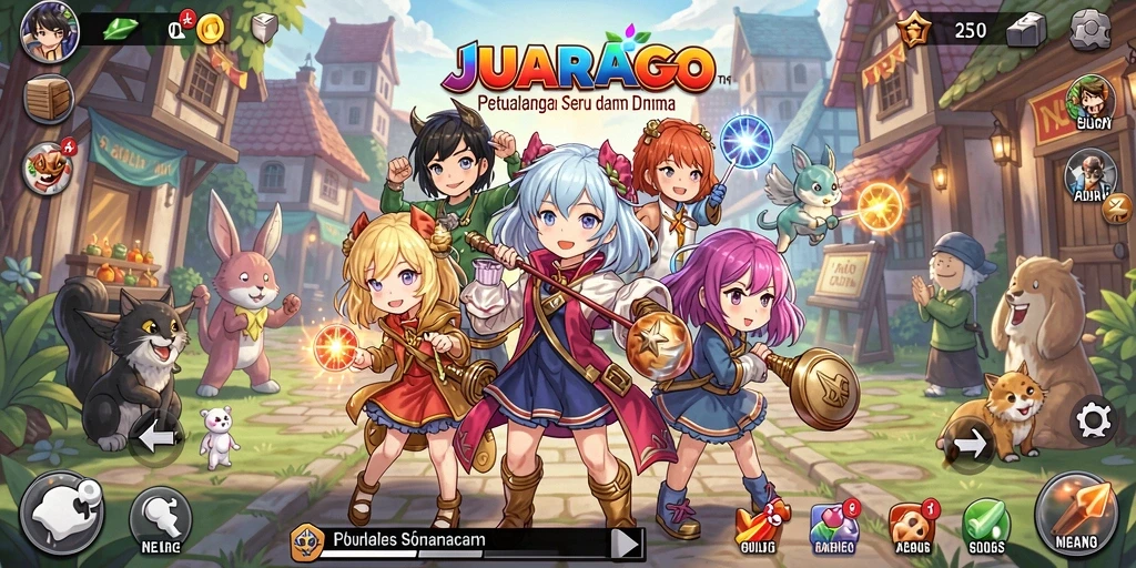 Tampilan menarik dari gameplay JUARAGO yang penuh aksi Anime.