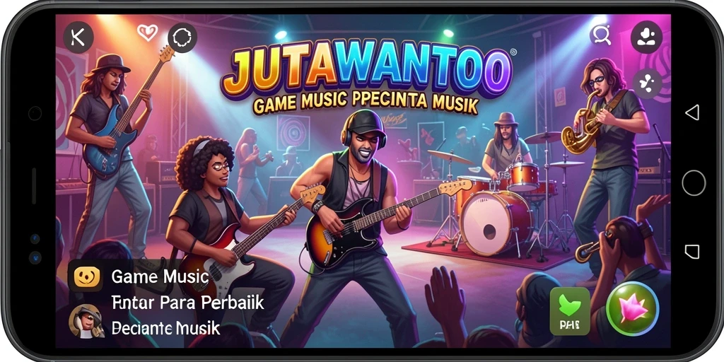 Tampilan gameplay seru dari JUTAWANTOTO dengan berbagai lagu.