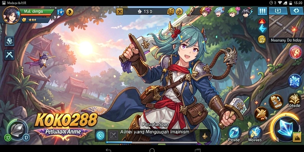 Gameplay KOKO288 yang penuh aksi dan warna-warni anime.