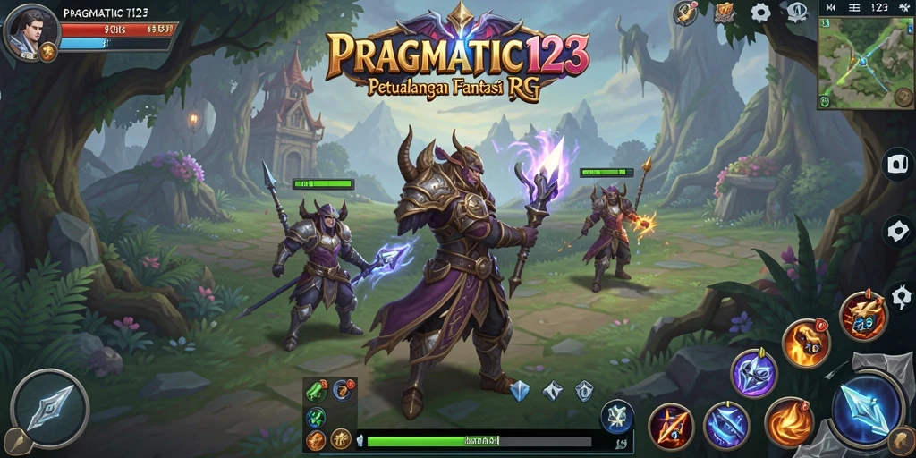 Screenshot gameplay PRAGMATIC123 menampilkan aksi pertempuran epik di dunia RPG.
