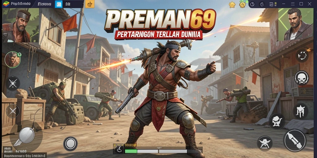 Screenshot gameplay menunjukkan aksi seru dalam pertempuran Battle Royale.