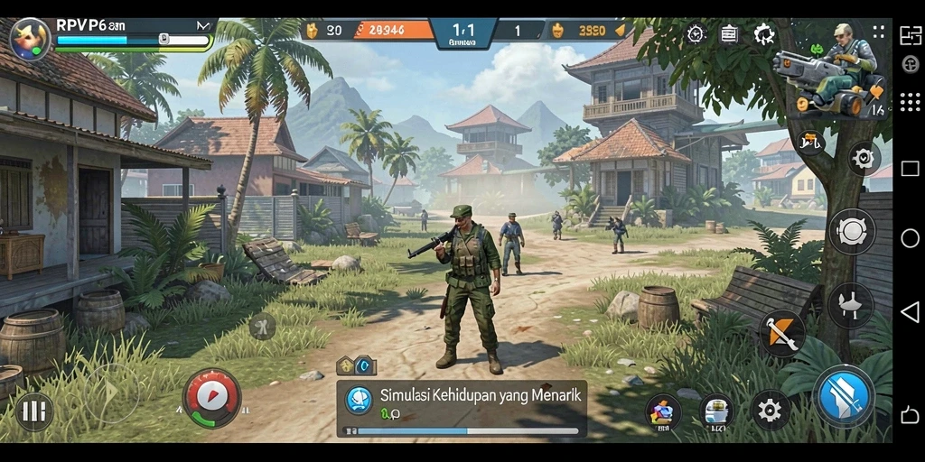 Tampilan gameplay RPVIP6 dengan simulasi kehidupan yang menarik.