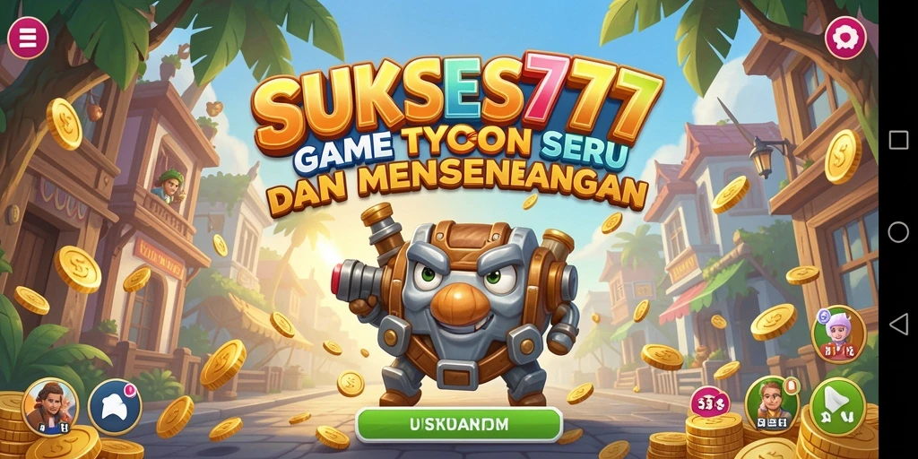 Screenshot utama menunjukkan gameplay menarik SUKSES777 dengan elemen Tycoon.