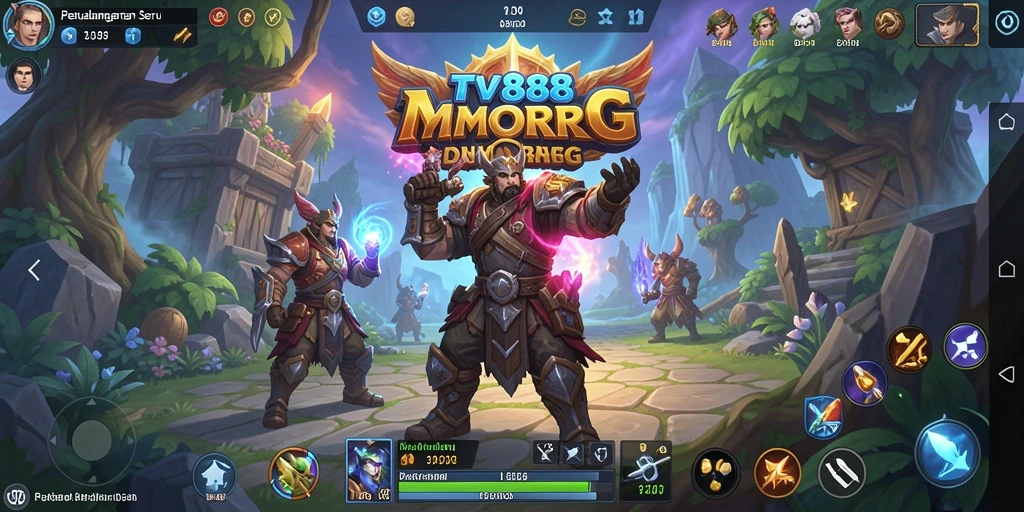Screenshot gameplay TV888 menampilkan aksi seru dalam petualangan MMORPG.
