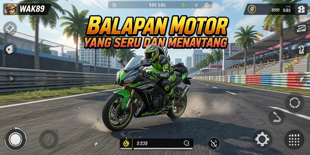 Gameplay seru dan menantang di WAK89 dengan balapan motor.