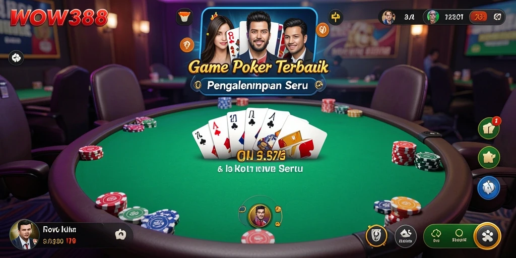 Gameplay poker seru di WOW388 dengan fitur interaktif.